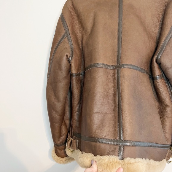 Vintage Sawyer of Napa Leather & Wool Coat (Size 42) - Picture 9 of 16